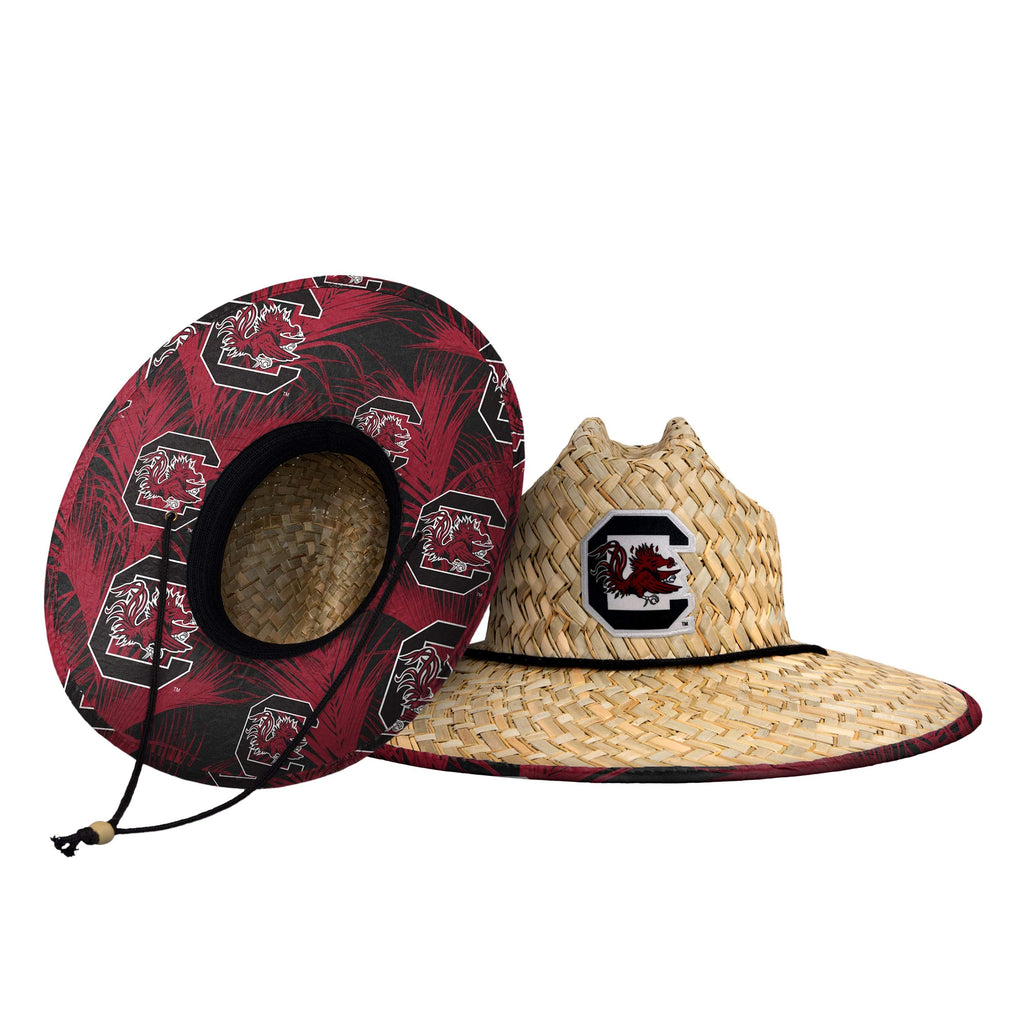 FOCO unisex adult Ncaa College Team Logo Floral Sun Straw Hat, Team Logo, One Size US