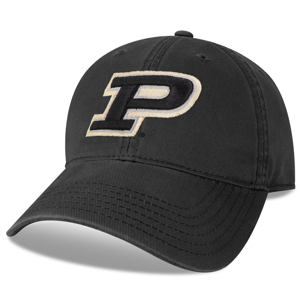 Legacy NCAA Officially Licensed Baseball Hat, Purdue Boilermakers, Lightweight Cap for Men & Women, Relaxed Twill Adjustable (EZA), Black, One Size Fits Most, Adjustable Fabric Closure