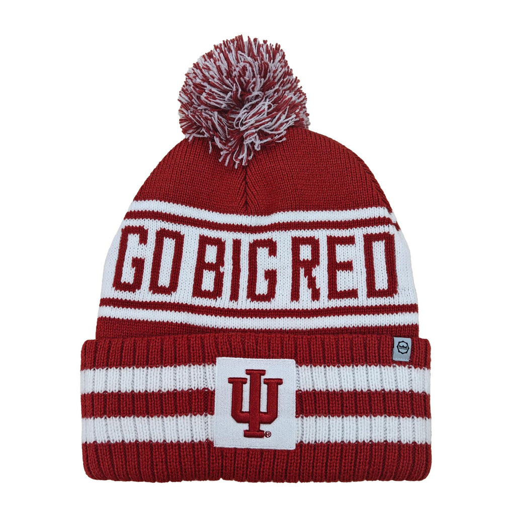 Franchise Club Unisex Indiana Rally Cry Knit Hat with Pom Red