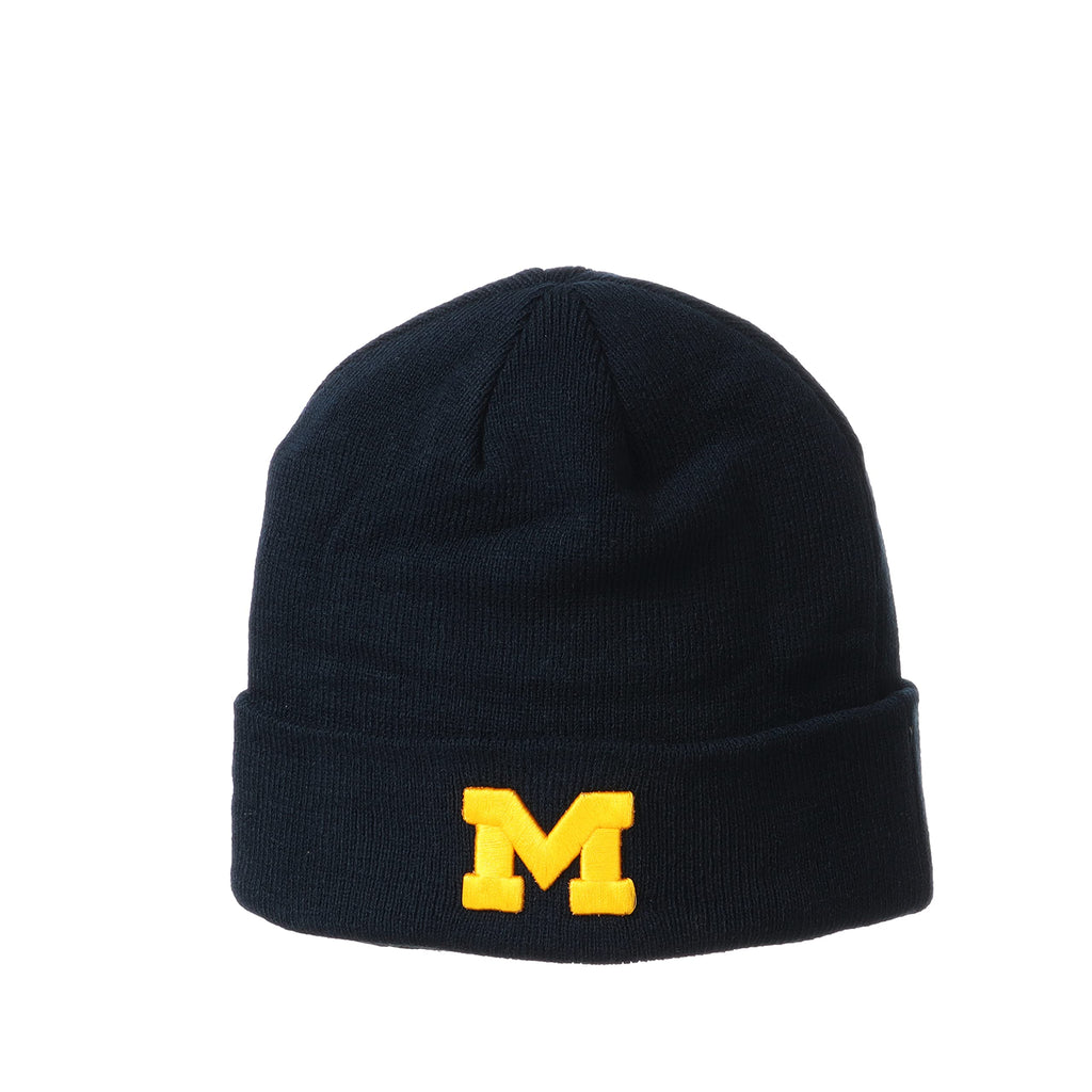 NCAA Michigan Wolverines Mens Cuff Beanie Team Color, Michigan Wolverines Navy, One Size