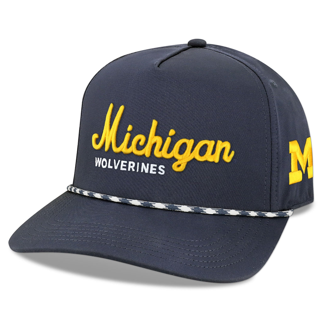 Legacy NCAA Officially Licensed Rope Hat, Michigan Wolverines, Lightweight Cap for Men & Women, Caddy Adjustable (Caddy), Navy, One Size Fits Most, Snapback Closure