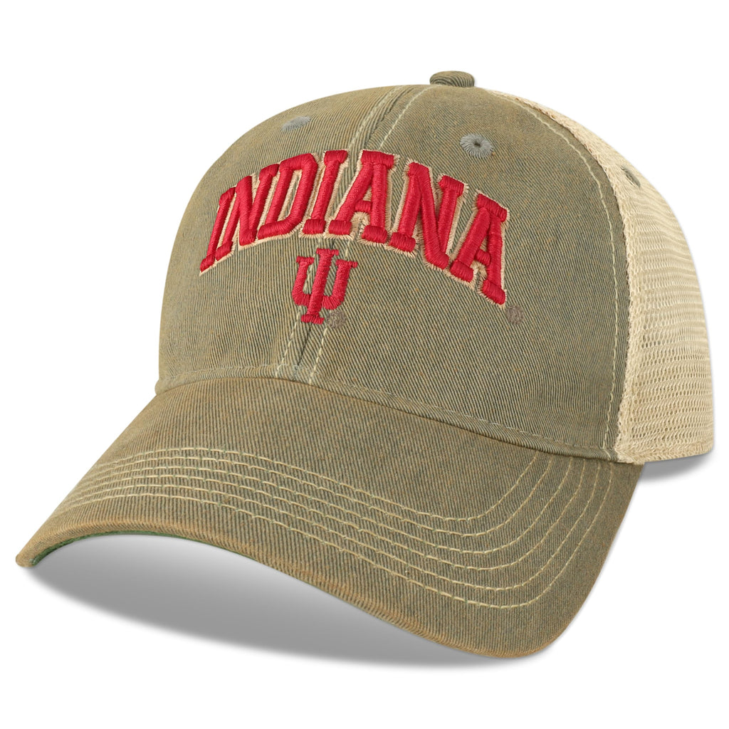 Legacy NCAA Officially Licensed Baseball Hat, Indiana Hoosiers, Lightweight Cap for Men & Women, Old Favorite Trucker Adjustable (OFA), Grey Trucker, One Size Fits Most, Snapback Closure