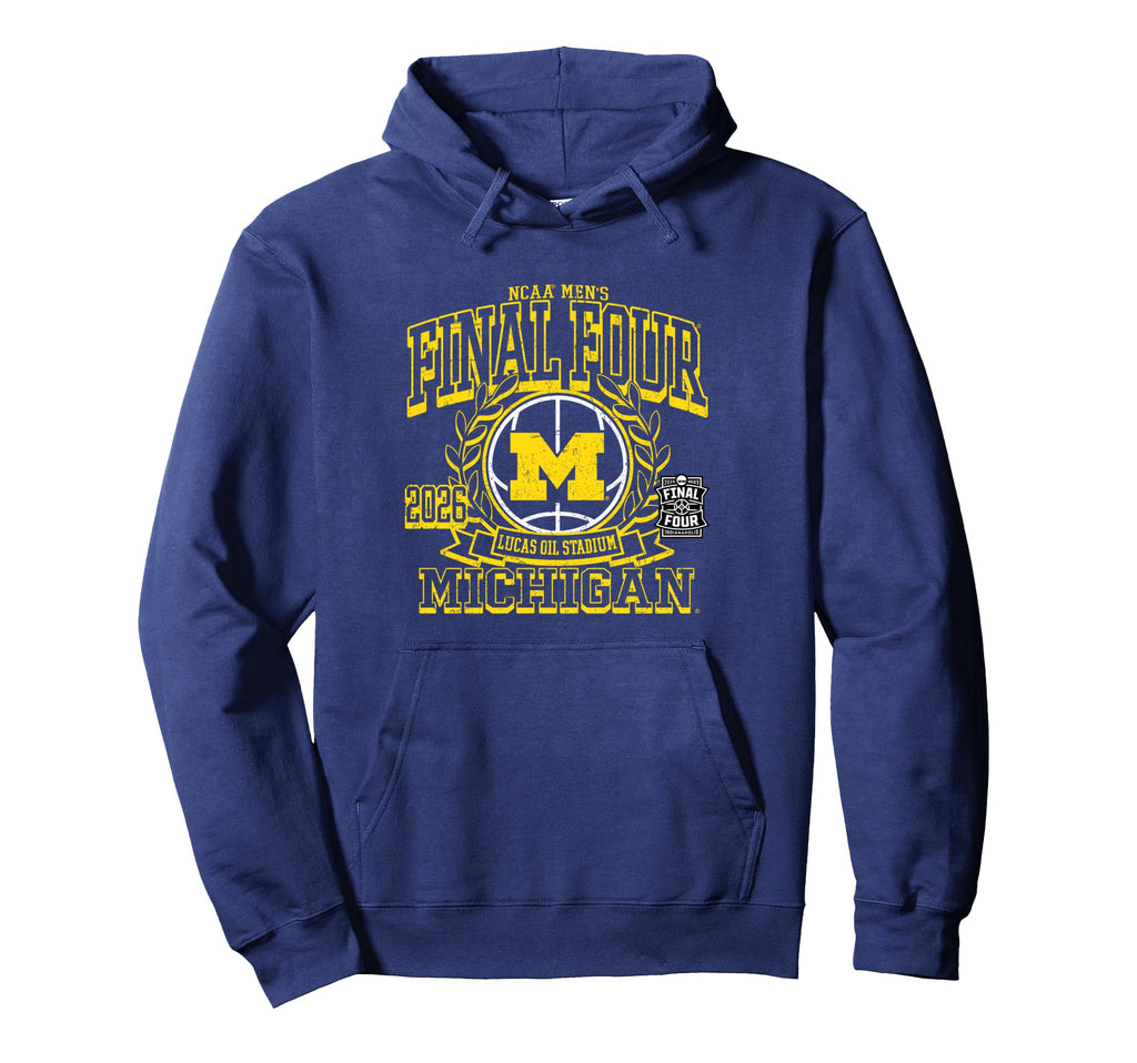 Michigan Wolverines Final Four 2026 Men's Basketball Retro Pullover Hoodie