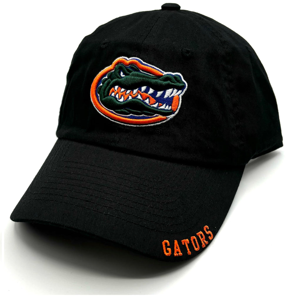 Officially Licensed University Florida Gators Black Hat Classic Relaxed Fit Adjustable Embroidered Team Logo Baseball Sports Ball Cap