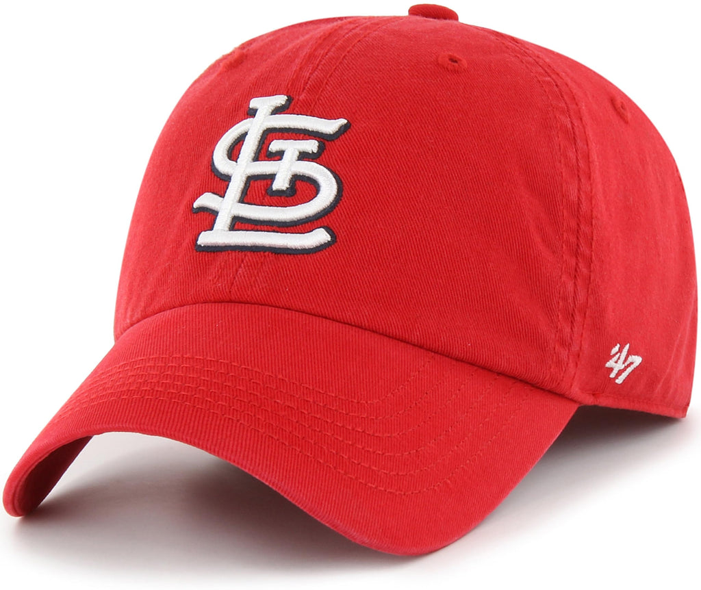 47 MLB Team Color Primary Logo Franchise Fitted Baseball Hat Cap, Unisex Adult - St Louis Cardinals - Red (Small)