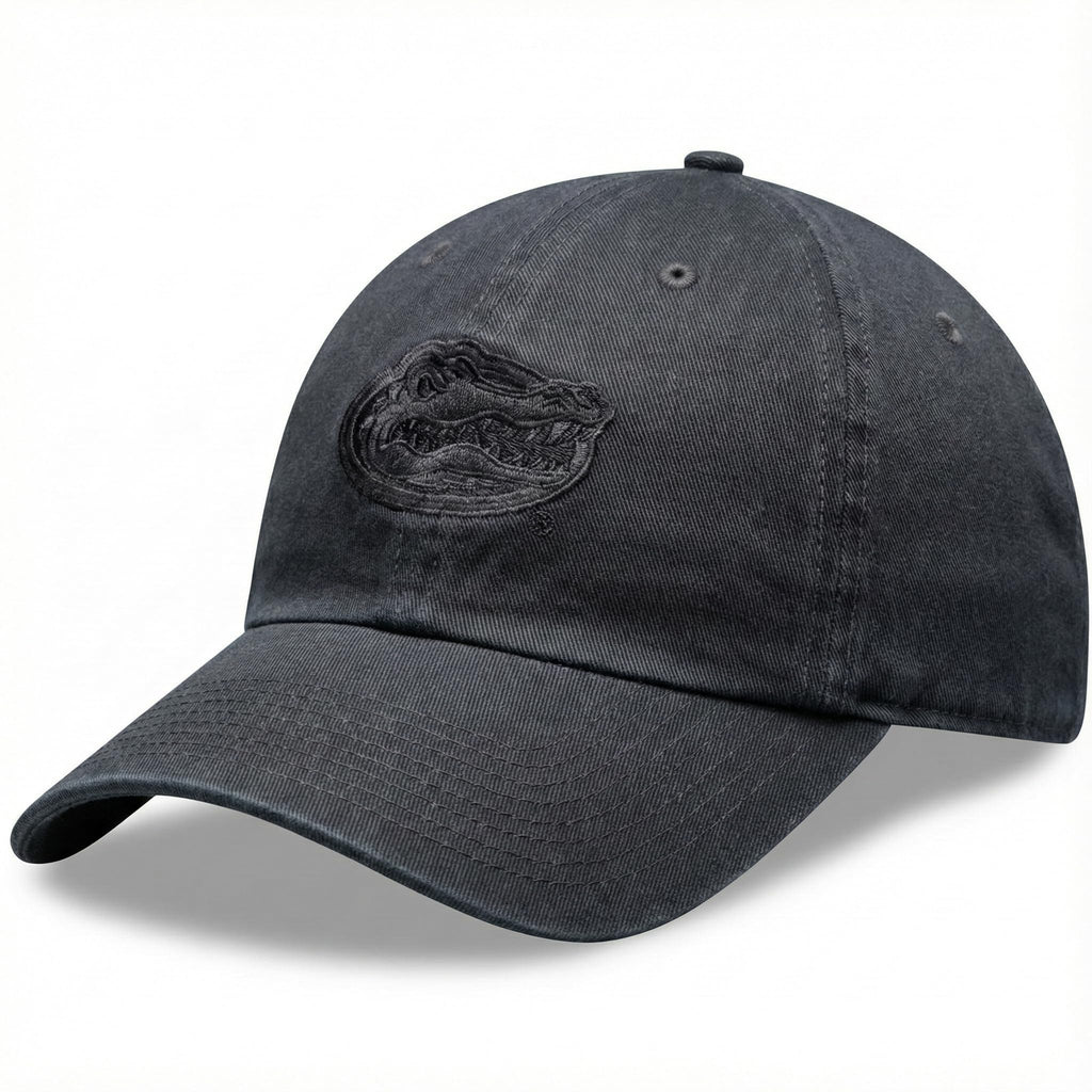 Officially Licensed University Florida Gators Black Clean Up Hat Classic Relaxed Fit Adjustable Embroidered Primary Team Logo Baseball Sports Ball Cap
