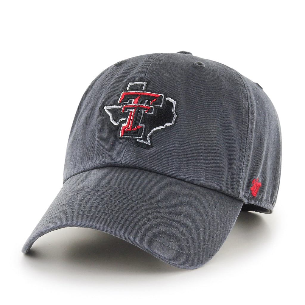 47 Texas Tech Hat (TT Red Raiders) Mens Womens Clean Up Adjustable Cap, Alternate Logo, Charcoal Gray/Dark Gray, One Size