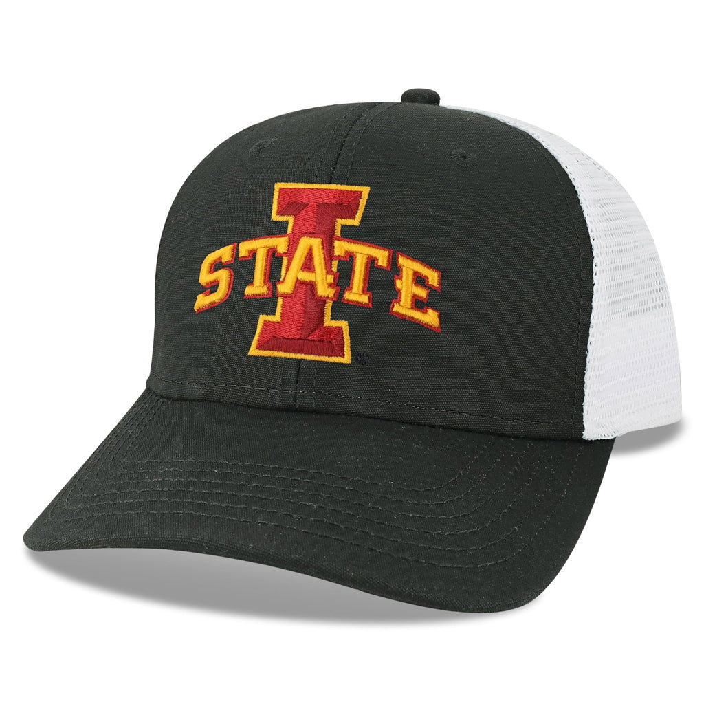 Legacy NCAA Officially Licensed Baseball Hat, Iowa State Cyclones, Lightweight Cap for Men & Women, Mid-Pro Snapback Adjustable (MPS), Black/White Trucker, One Size Fits Most, Snapback Closure