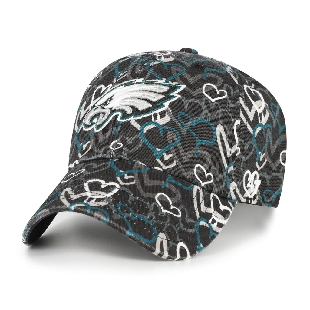 47 Girls Toddler Black Philadelphia Eagles Mural Clean Up Adjustable Hat