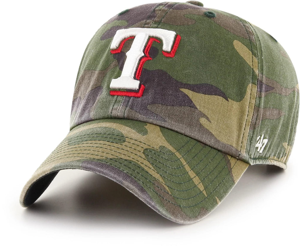 47 Texas Rangers Camouflage Clean Up Adjustable Cap - MLB, Adjustable, Camo Relaxed Fit Baseball Hat