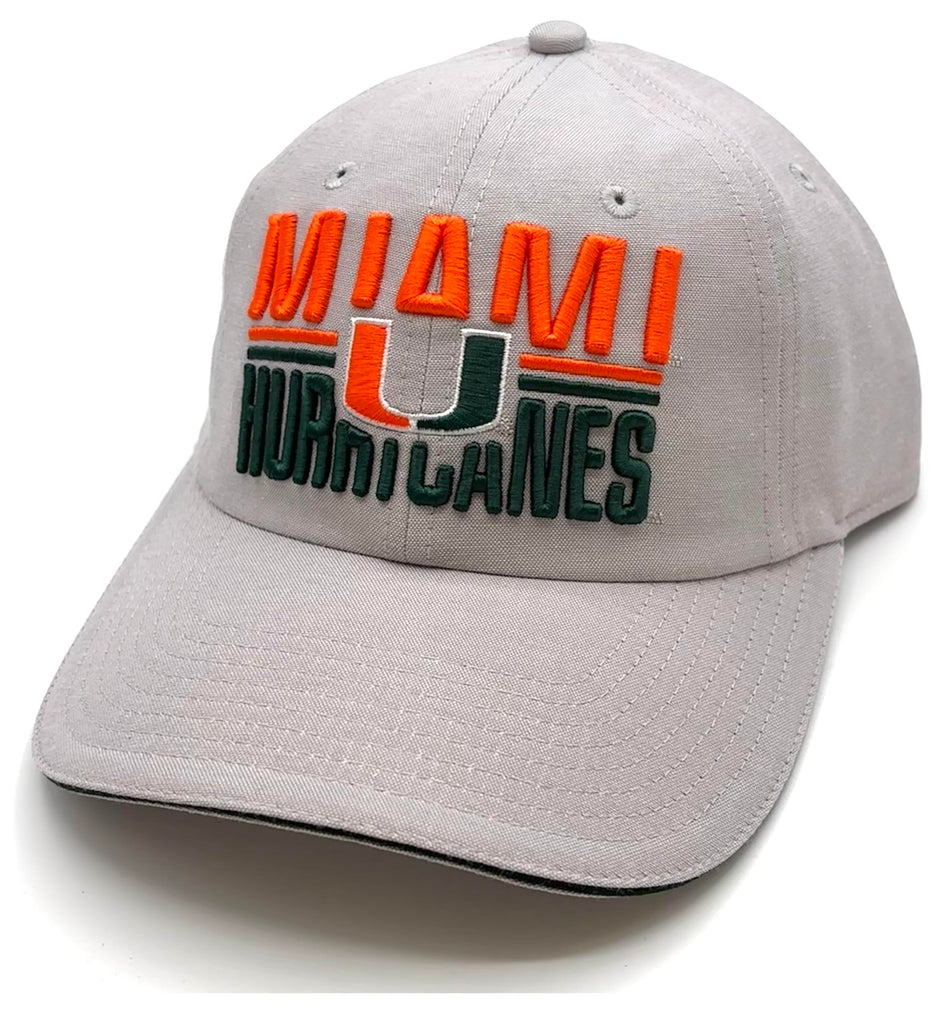 Officially Licensed University Miami Hat Classic Relaxed Fit Hurricanes Team Logo Adjustable Embroidered Cap Multicolor