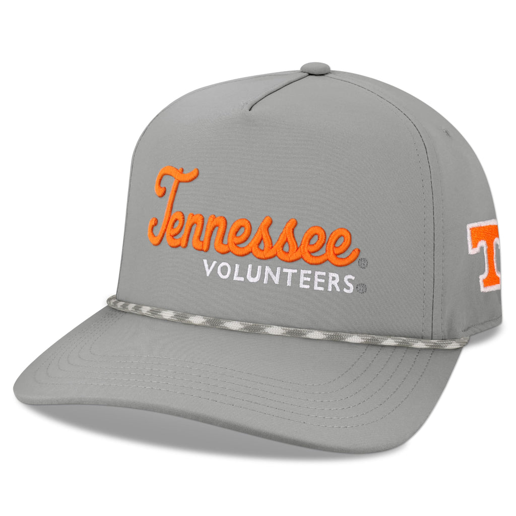 Legacy NCAA Officially Licensed Rope Hat, Tennessee Volunteers, Lightweight Cap for Men & Women, Caddy Adjustable (Caddy), Grey/Grey White Rope, One Size Fits Most, Snapback Closure