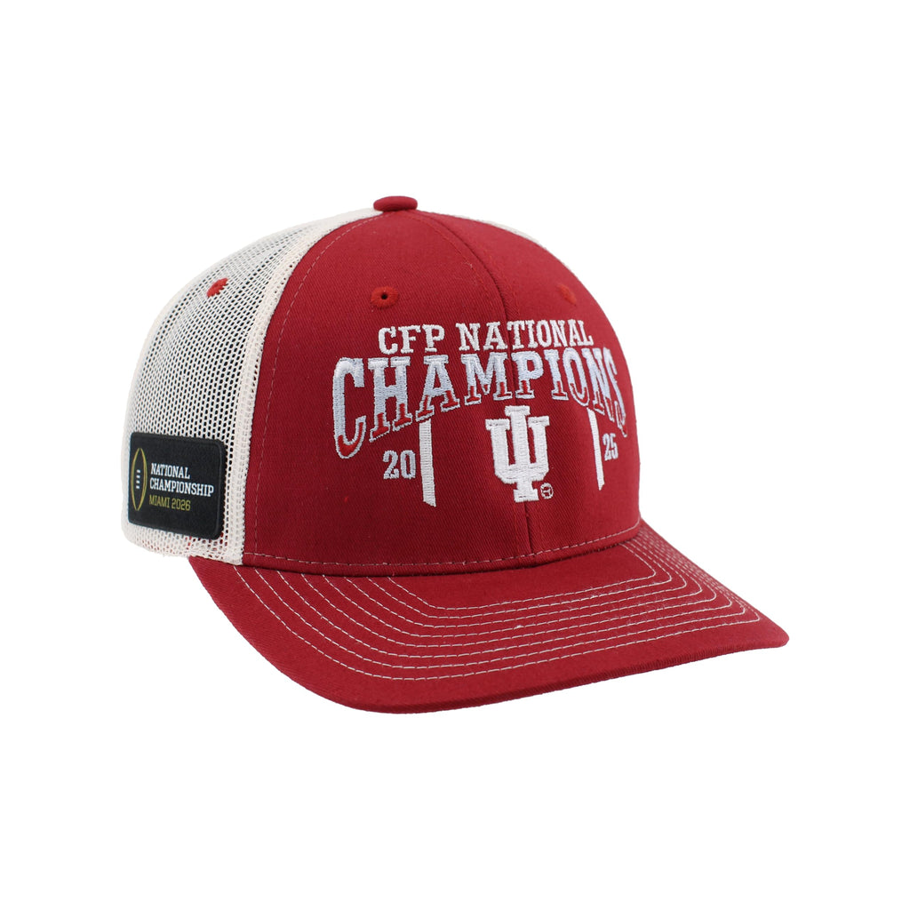 Indiana Hoosiers National Champs 2025 Football Adjustable Snapback Hat Dakota Arch Team Color Officially Licensed