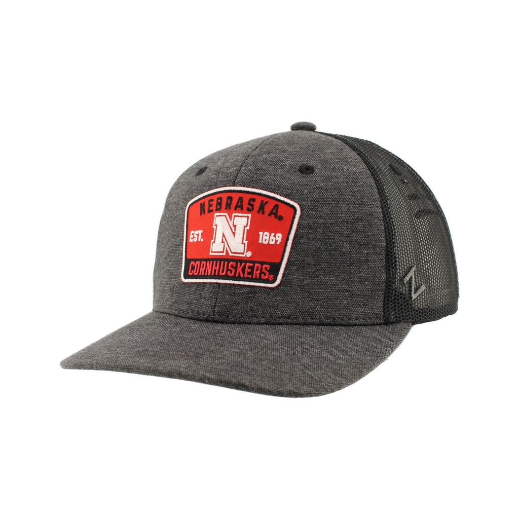 Nebraska Cornhuskers NCAA Officially Licensed Trucker Hat Carson Patch Switchback Black