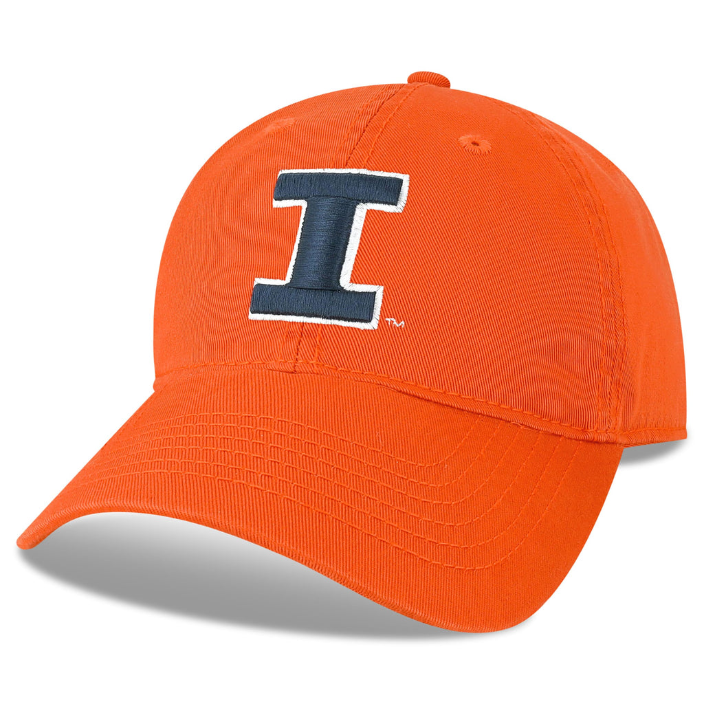 Legacy NCAA Officially Licensed Baseball Hat, Illinois Illini, Lightweight Cap for Men & Women, Relaxed Twill Adjustable (EZA), College Orange, One Size Fits Most, Adjustable Fabric Closure