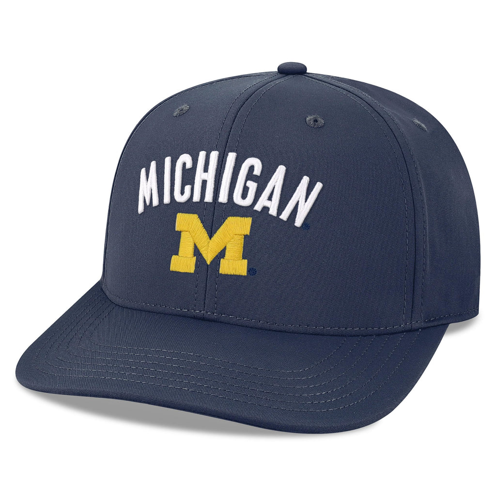 Legacy NCAA Officially Licensed Baseball Hat, Michigan Wolverines, Lightweight Cap for Men & Women, Back Nine Adjustable (B9A), Navy, One Size Fits Most, Adjustable Closure