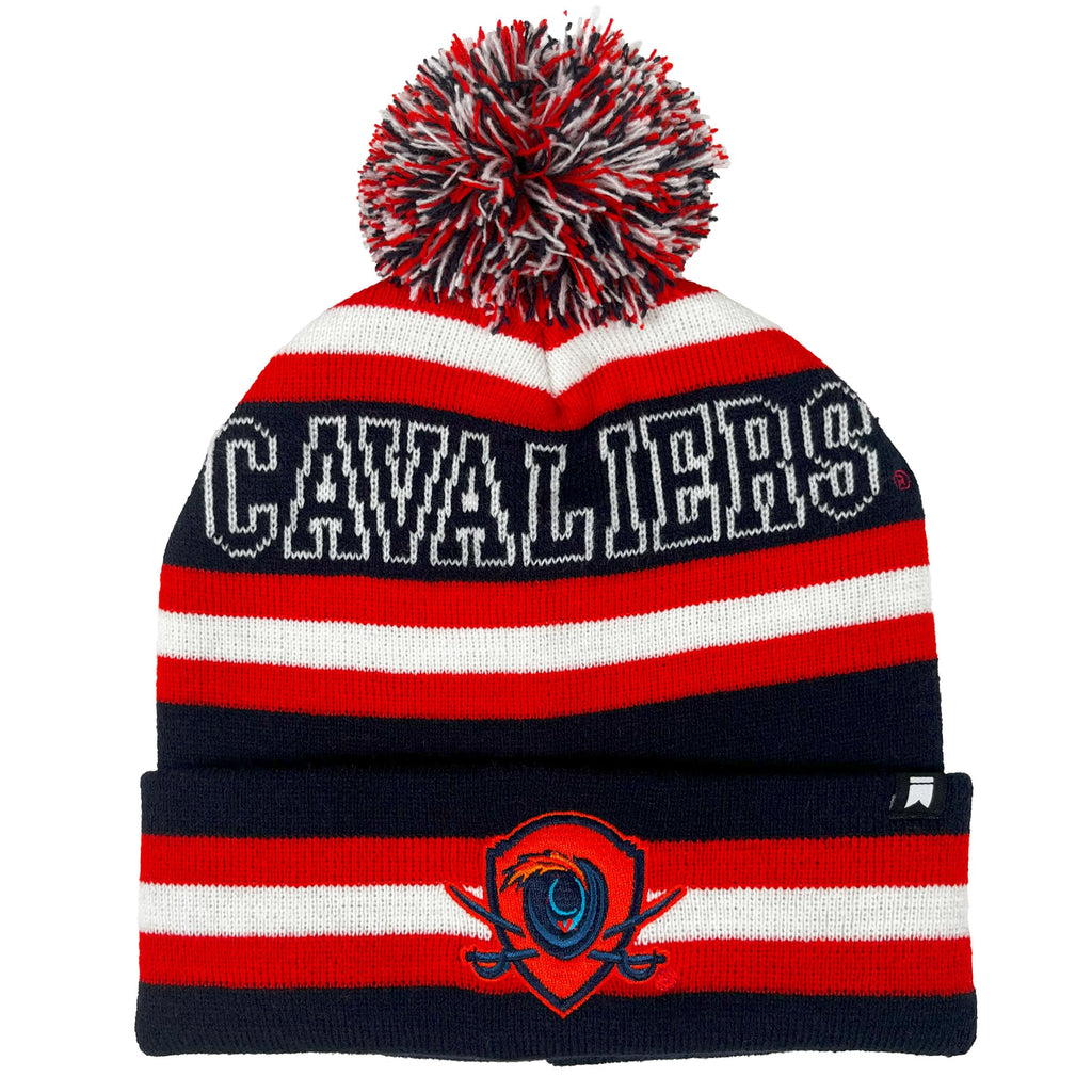 Unversity of Virginia Block Stripes Knit Beanie with Pom