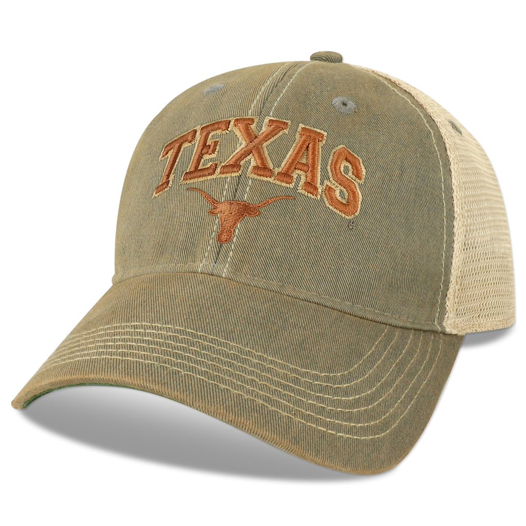 Legacy NCAA Officially Licensed Baseball Hat, Texas Longhorns, Lightweight Cap for Men & Women, Old Favorite Trucker Adjustable (OFA), Grey Trucker, One Size Fits Most, Snapback Closure