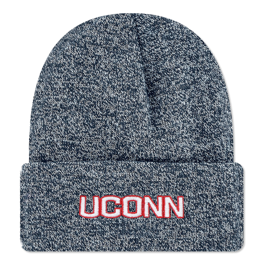 Legacy NCAA Officially Licensed Ribbed Knit Cuff Beanie, Connecticut Huskies, Unisex, Navy Marled, One Size Fits Most