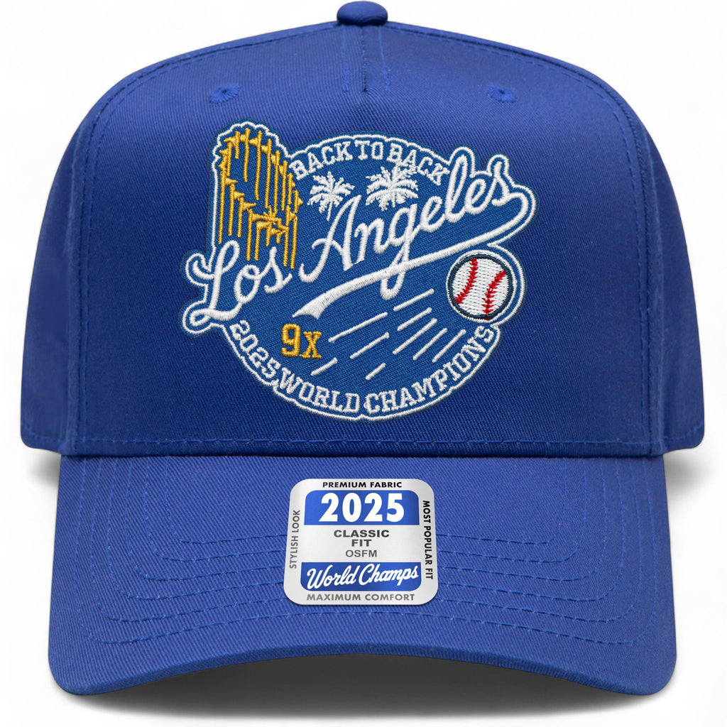 Baseball 2025 World & League Champions Embroidered Patch Trucker Hat | Los Angeles LA Merch | Snapback Hat for Men & Women (US, Alpha, One Size, LA Royal)
