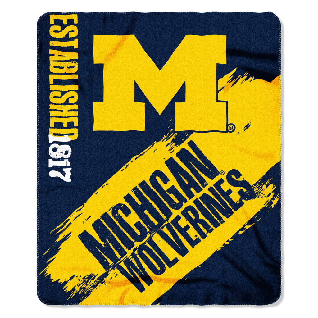 Northwest NCAA Michigan Wolverines Unisex-Adult Fleece Throw Blanket, 50" x 60", Painted