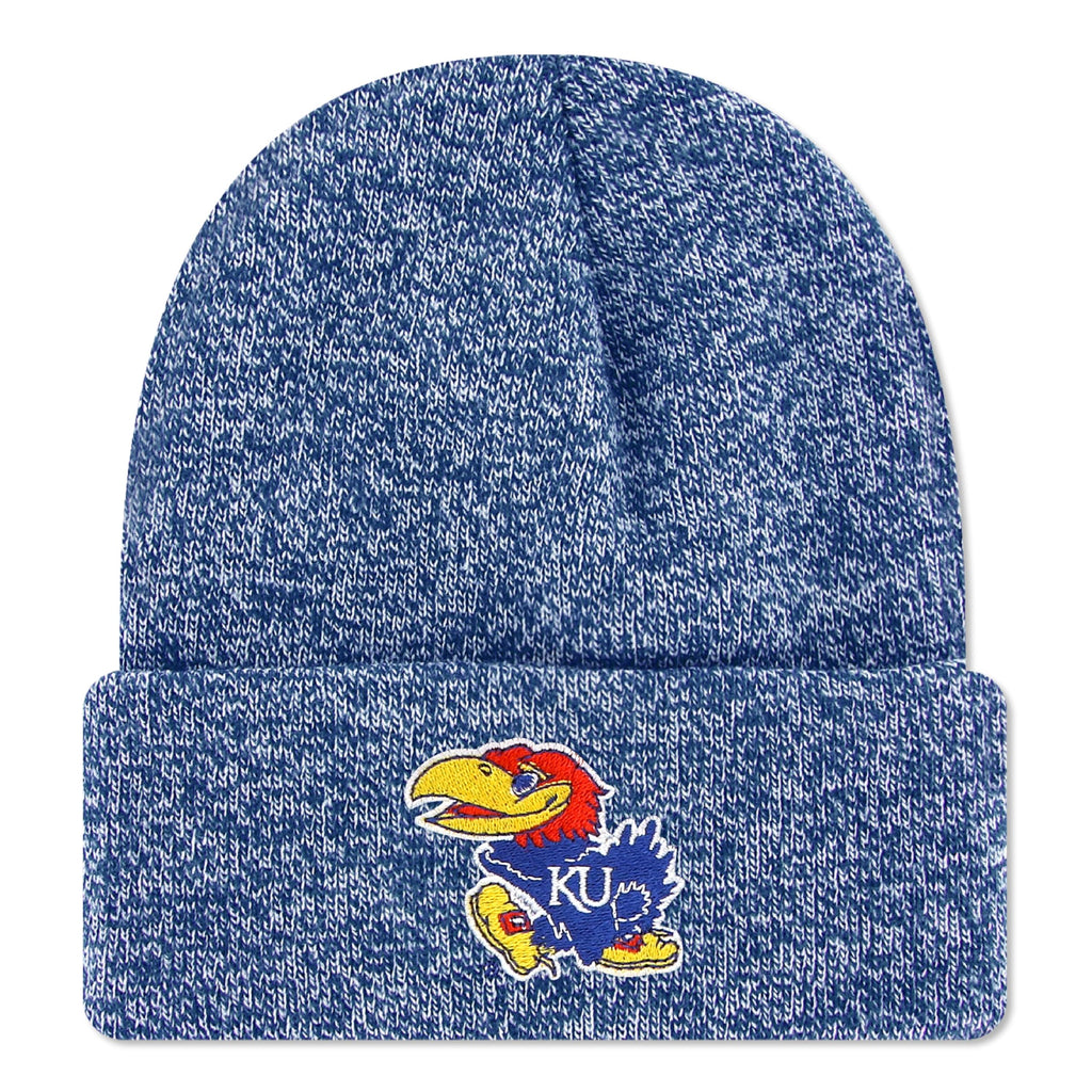 Legacy NCAA Officially Licensed Ribbed Knit Cuff Beanie, Kansas Jayhawks, Unisex, Royal Blue Marled, One Size Fits Most