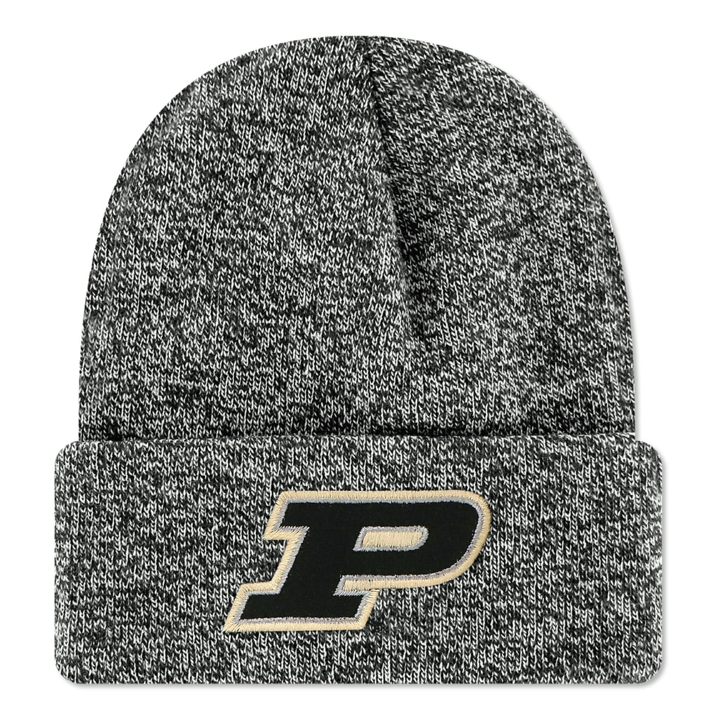 Legacy NCAA Officially Licensed Ribbed Knit Cuff Beanie, Purdue Boilermakers, Unisex, Black Marled, One Size Fits Most