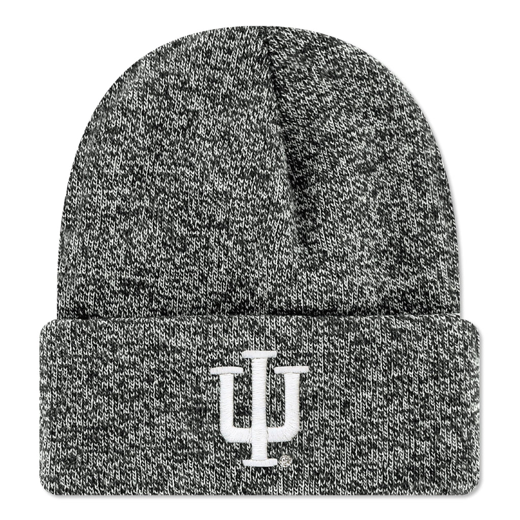 Legacy NCAA Officially Licensed Ribbed Knit Cuff Beanie, Indiana Hoosiers, Unisex, Black Marled, One Size Fits Most