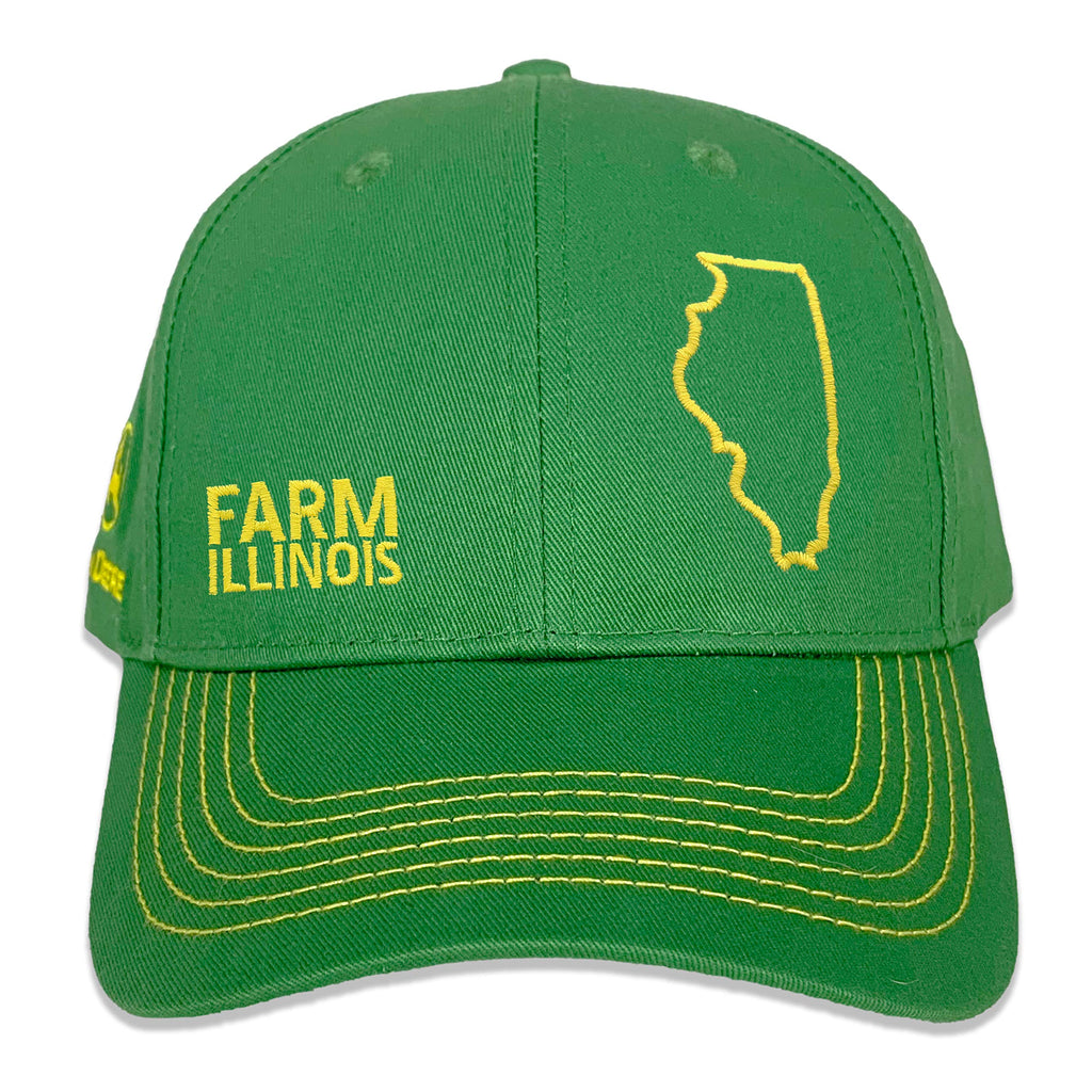 John Deere Farm State Pride Full Twill Hat-Green and Yellow-Illinois