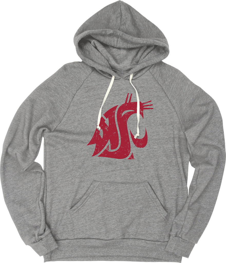 Blue 84 Men's Washington State Cougars Tri-Blend Hoodie Vintage Icon Heather Grey, Grey, Small