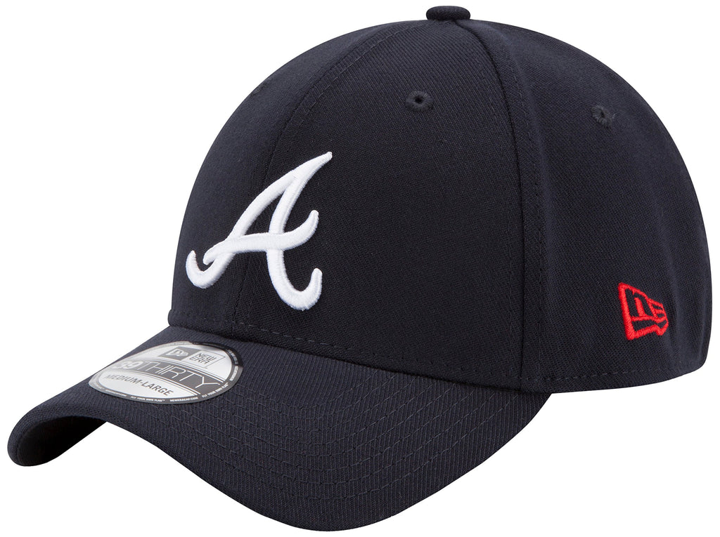 New Era MLB Atlanta Braves Team Classic Road 39Thirty Stretch Fit Cap, Blue, Medium/Large