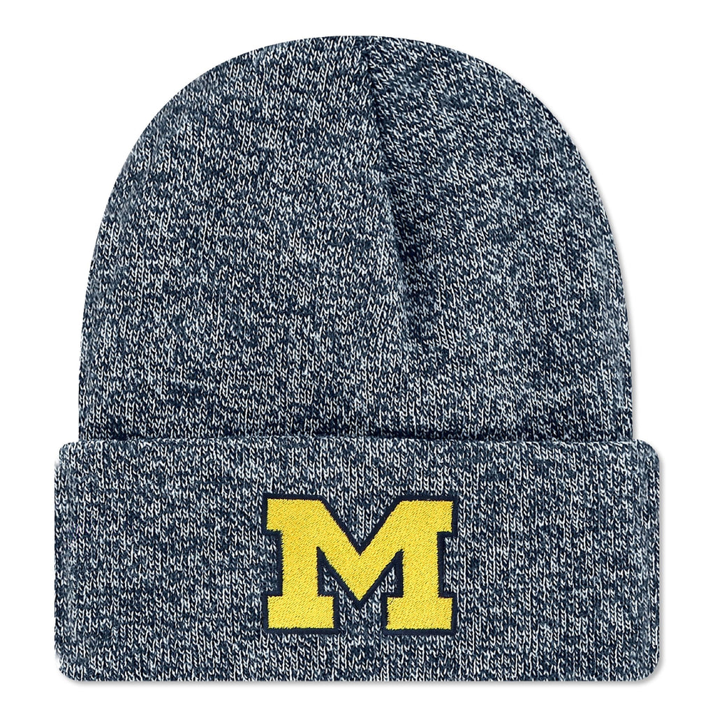Legacy NCAA Officially Licensed Ribbed Knit Cuff Beanie, Michigan Wolverines, Unisex, Navy Marled, One Size Fits Most