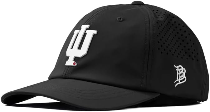 Branded Bills Officially Licensed x Indiana Hoosiers Black Flat Performance Indiana Script PVC