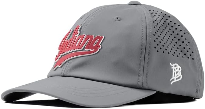 Branded Bills Officially Licensed x Indiana Hoosiers Slate Performance Dad Hat Indiana Script PVC