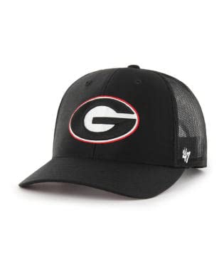 Georgia Bulldogs Black '47 Brand NCAA Men's Trucker Red Bill Print Snapback Adjustable Hat