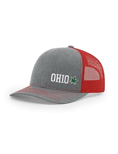 Ohio Script Buckeye State Leaf Men's Embroidered Adjustable Fit Richardson 112 Hat