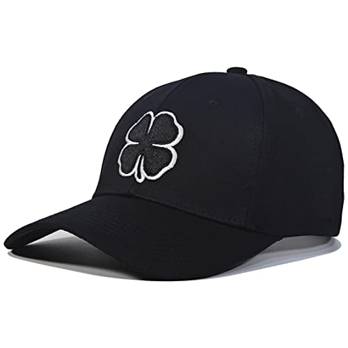 Clover Hats for Men Women, Live Lucky Hat for Men Women, Black and White, Embroidered