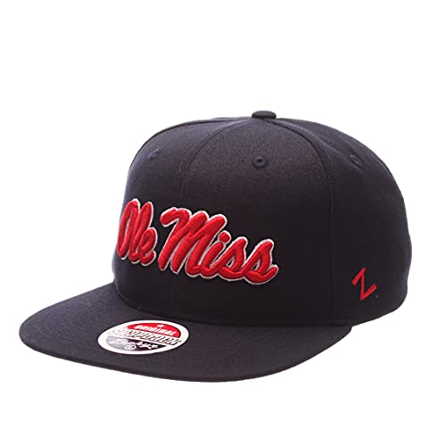 Zephyr Ole Miss Mississippi Rebels Navy Blue Z11 Adjustable Snapback Cap - NCAA Flat Bill Baseball Hat