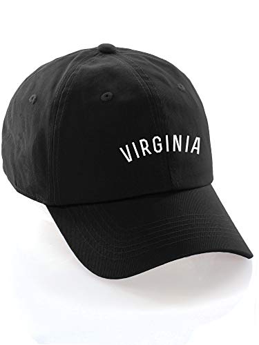 Daxton USA Cities Baseball Dad Hat Cap Cotton Unstructure Low Profile Strapback - Virginia Black White