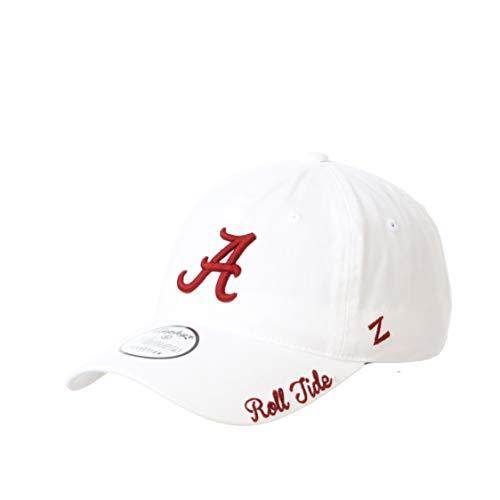 Zephyr NCAA Alabama Crimson Tide Womens Adjustable Scholarship Hat Icon White, Alabama Crimson Tide White, Adjustable - Campus Hats
