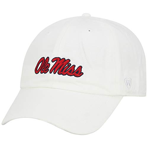 Top of the World Mississippi Old Miss Rebels Men's Adjustable, One Size Relaxed Fit White Icon hat, Adjustable, One Size