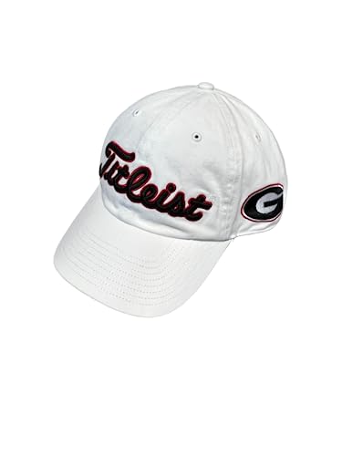 Titleist University of Georgia Garment Wash Adjustable Hat with 2021 National Championship Patch (White)