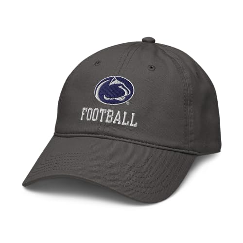 Elite Authentics Penn State Nittany Lions Football Officially Licensed Adjustable Baseball Hat, Asphalt Grey, One Size