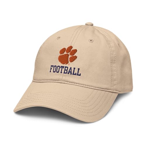 Elite Authentics Clemson Tigers Football Logo Officially Licensed Adjustable Baseball Hat, Stone, One Size