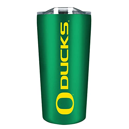 Campus Colors College Stainless Steel, Double Walled, Vacuum Insulated, Reusable Collegiate Tumbler with Slider-Top Lid for Travel, Sports, and Coffee, 18 oz (Oregon Ducks - Green)