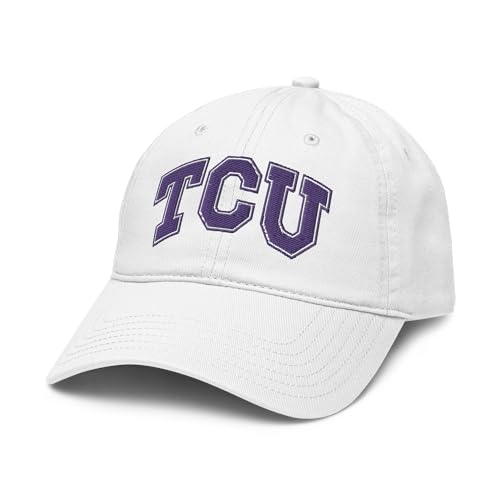 Elite Authentics TCU Horned Frogs Icon Officially Licensed Adjustable Baseball Hat, White, One Size