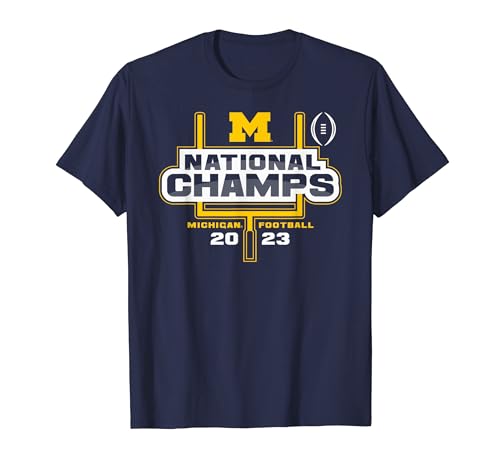 Michigan Wolverines 2023 CFP National Champs Schedule Navy T-Shirt