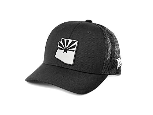 Branded Bills Arizona Vintage PVC Curved Trucker, Black/Black