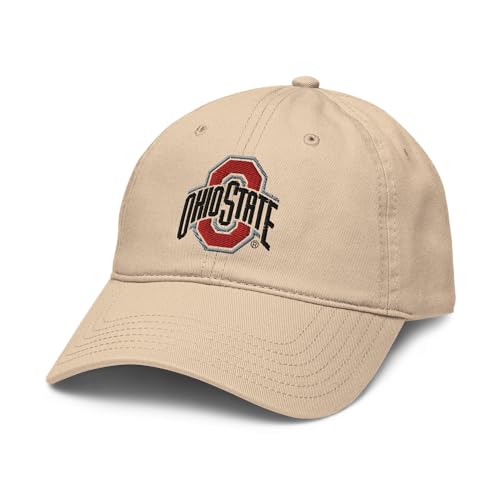 Elite Authentics Ohio State Buckeyes Icon Officially Licensed Adjustable Baseball Hat, Stone, One Size