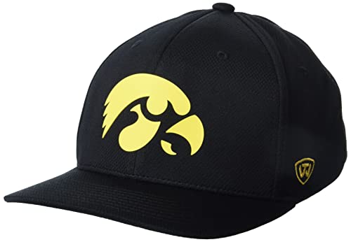 Top of the World NCAA Iowa Hawkeyes Mens Stretch Fit Team Color Icon, Black, OSFM